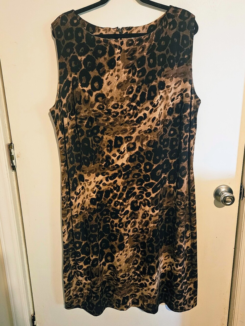 2 Piece Kim Rogers Sleeveless Leopard Print Dress & Brown/Leopard Jacket Size 3X